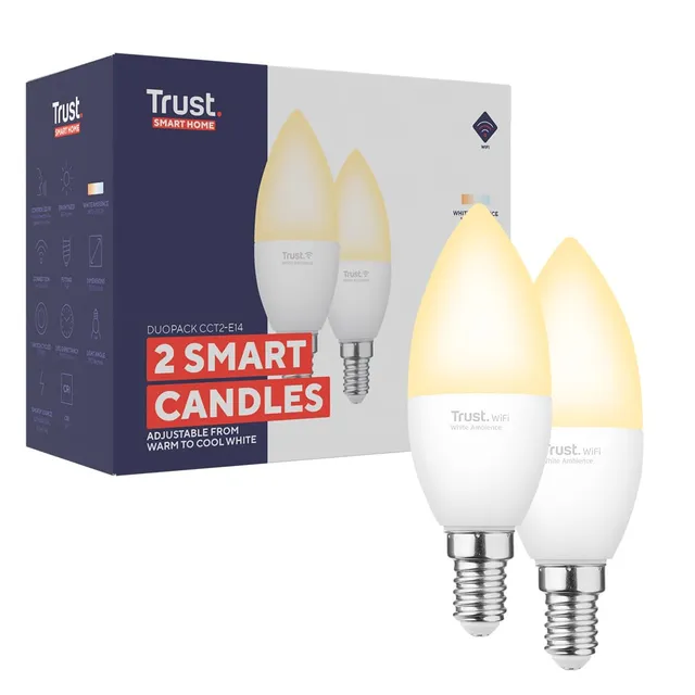 trust-e14-ampoule-connect-e-led-dimmable-blanche-lot-de-2-wifi-sans-hub-alexa-go image 1