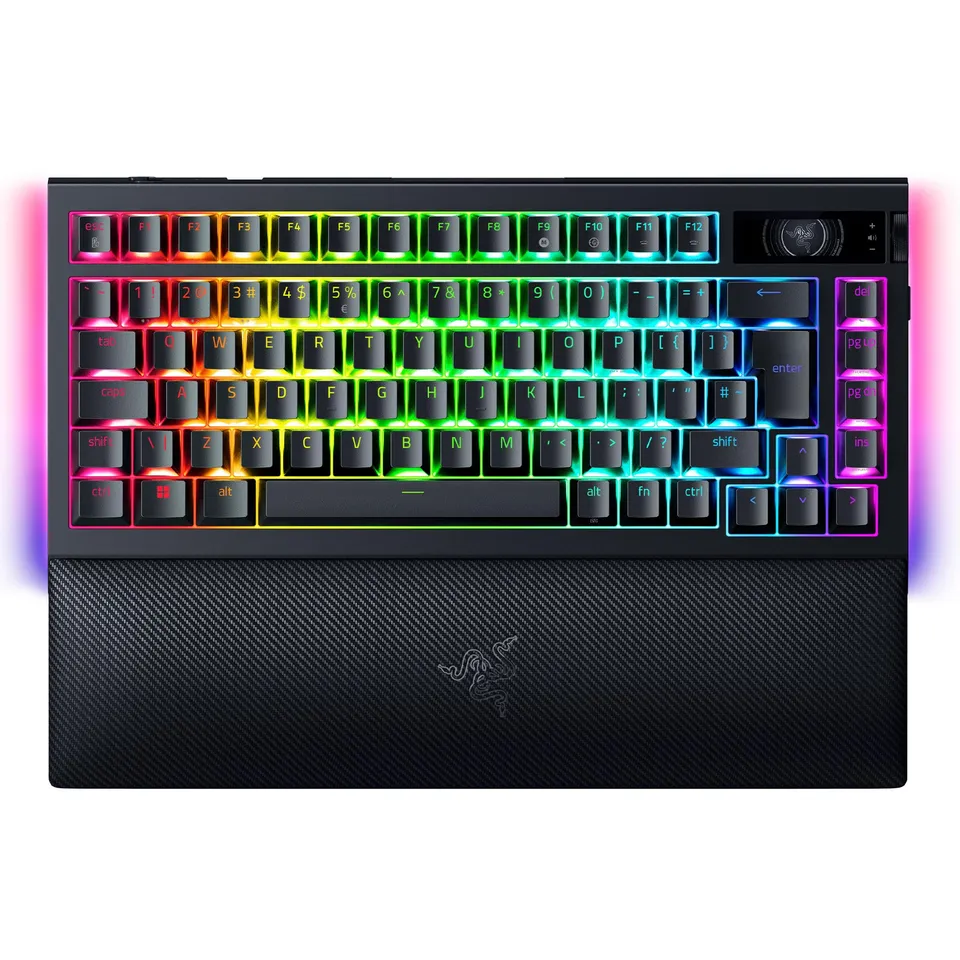 razer-blackwidow-v4-pro-75-clavier-gaming-sans-fil-hot-swap-avec-cran-oled-comma image 1