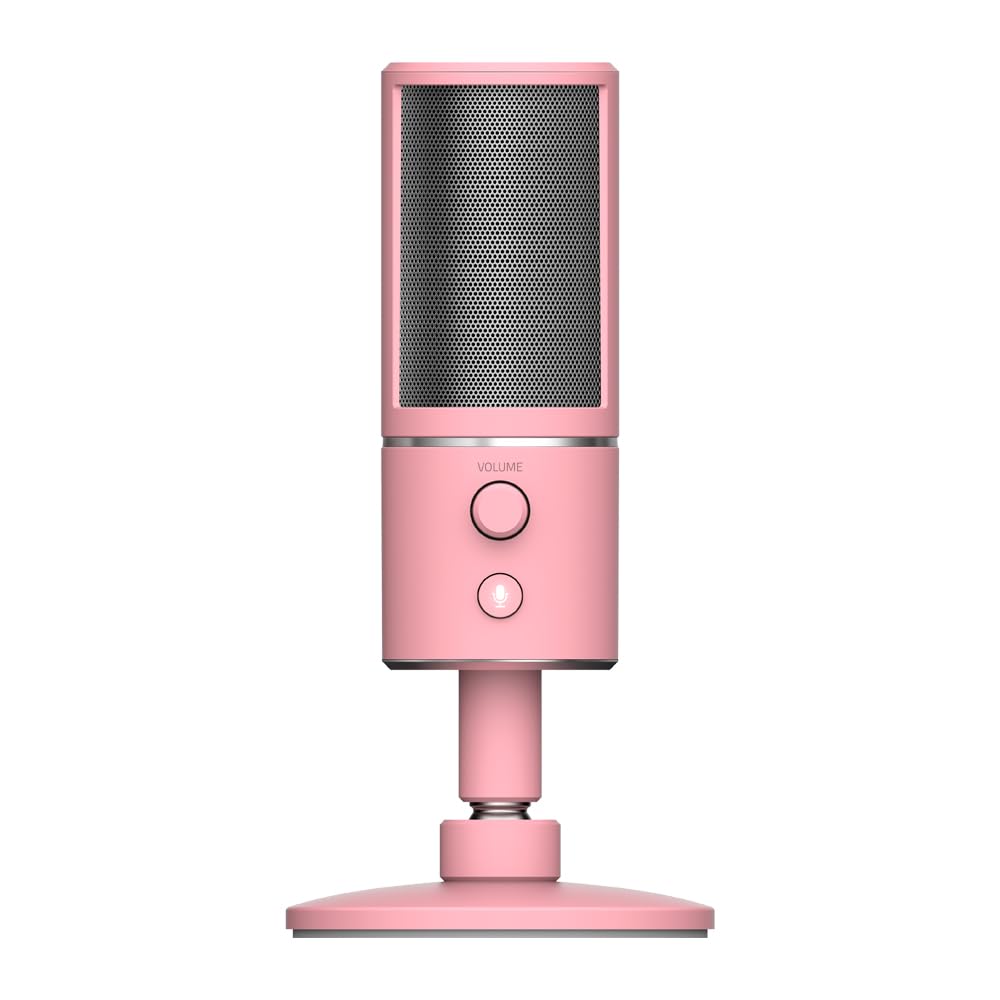 razer-seiren-x-rose-microphone-condensateur-usb-pour-streaming-avec-support-anti image 1