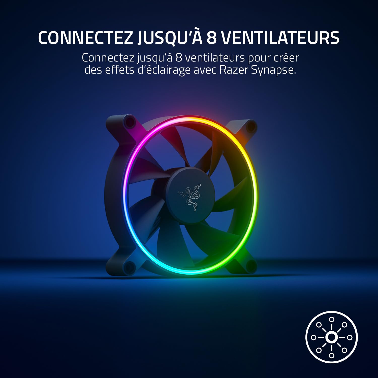 razer-kunai-chroma-120mm-ventilateur-pc-hydraulique-argb-pwm-pack-3-ventilateurs image 3