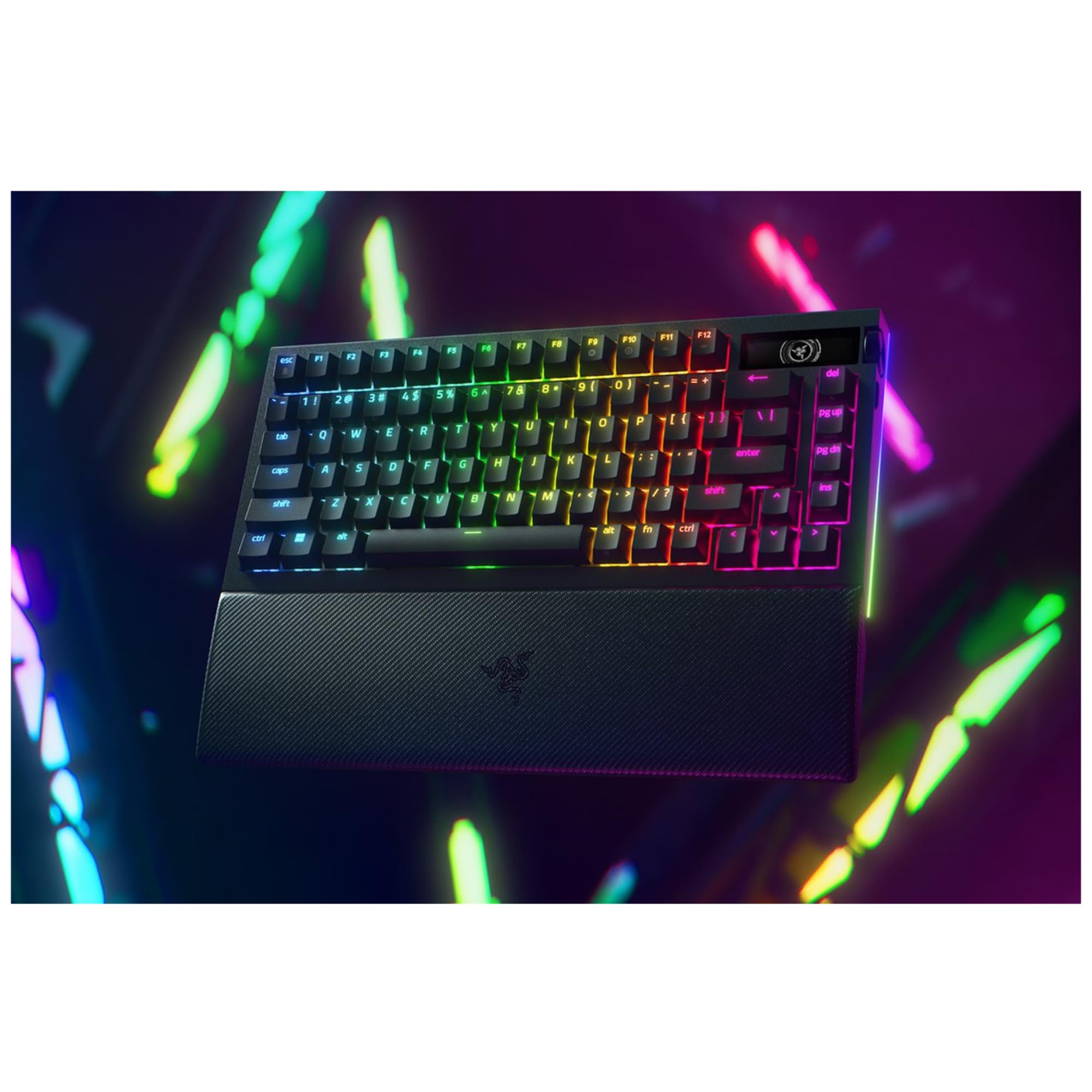 razer-blackwidow-v4-pro-75-clavier-gaming-sans-fil-hot-swap-avec-cran-oled-comma image 3