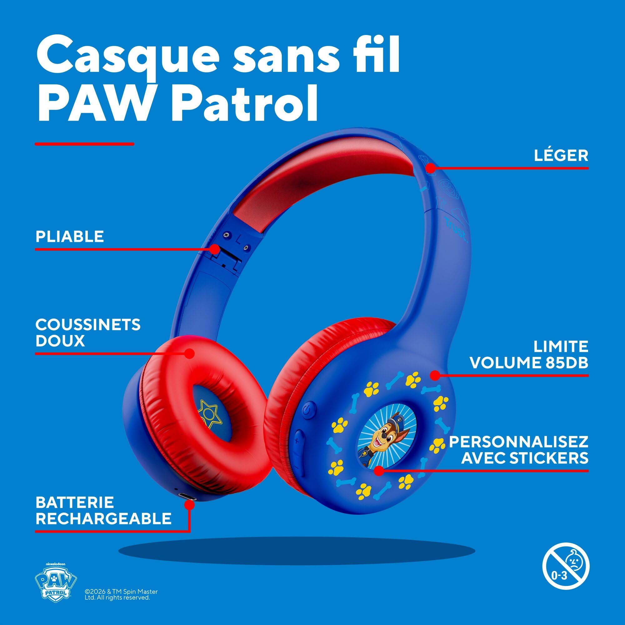 trust-pat-patrouille-casque-bluetooth-sans-fil-pour-enfant-4-10-ans-bleu-limiteu image 2