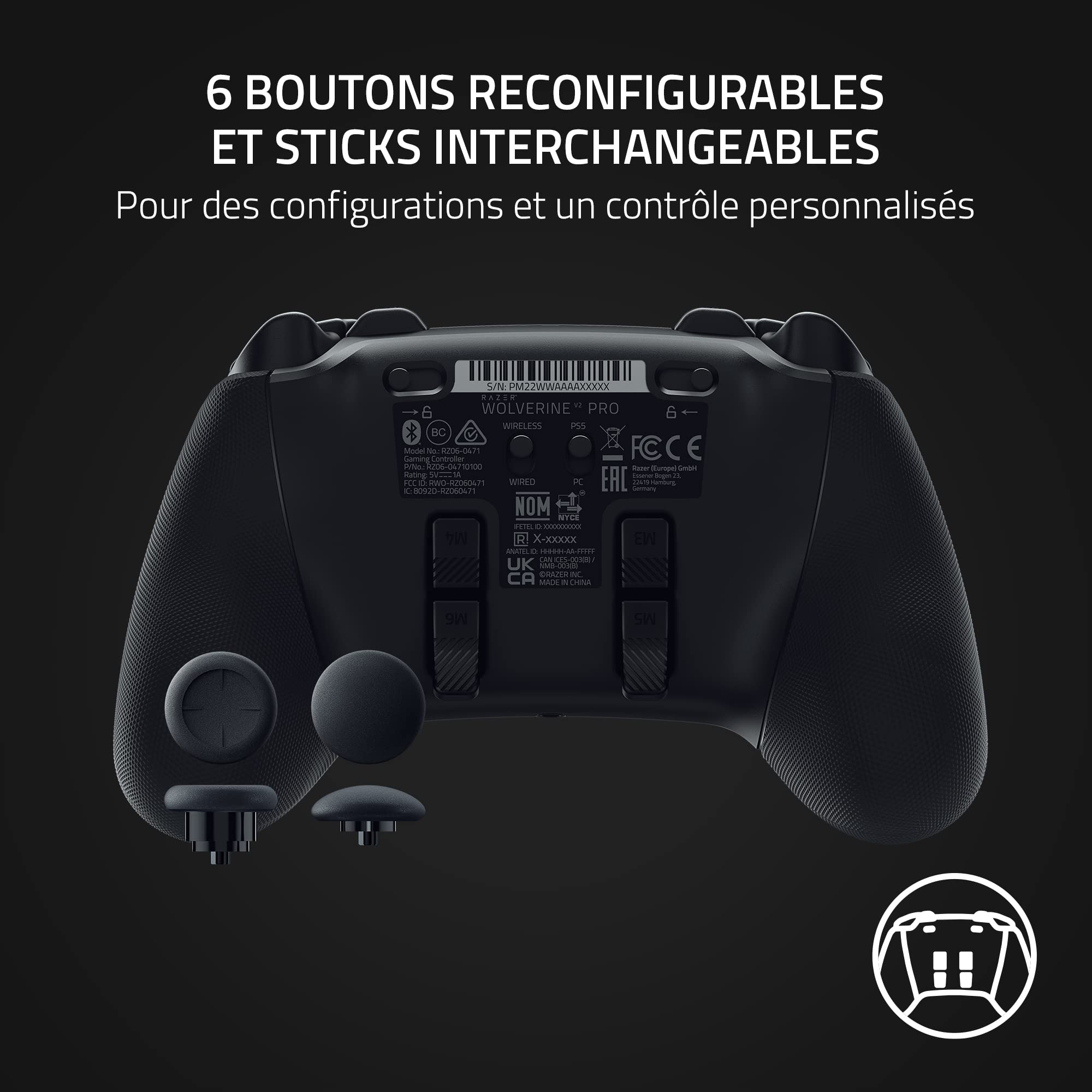 razer-wolverine-v2-pro-manette-de-jeu-sans-fil-sous-licence-ps5-et-pc-hyperspeed image 7