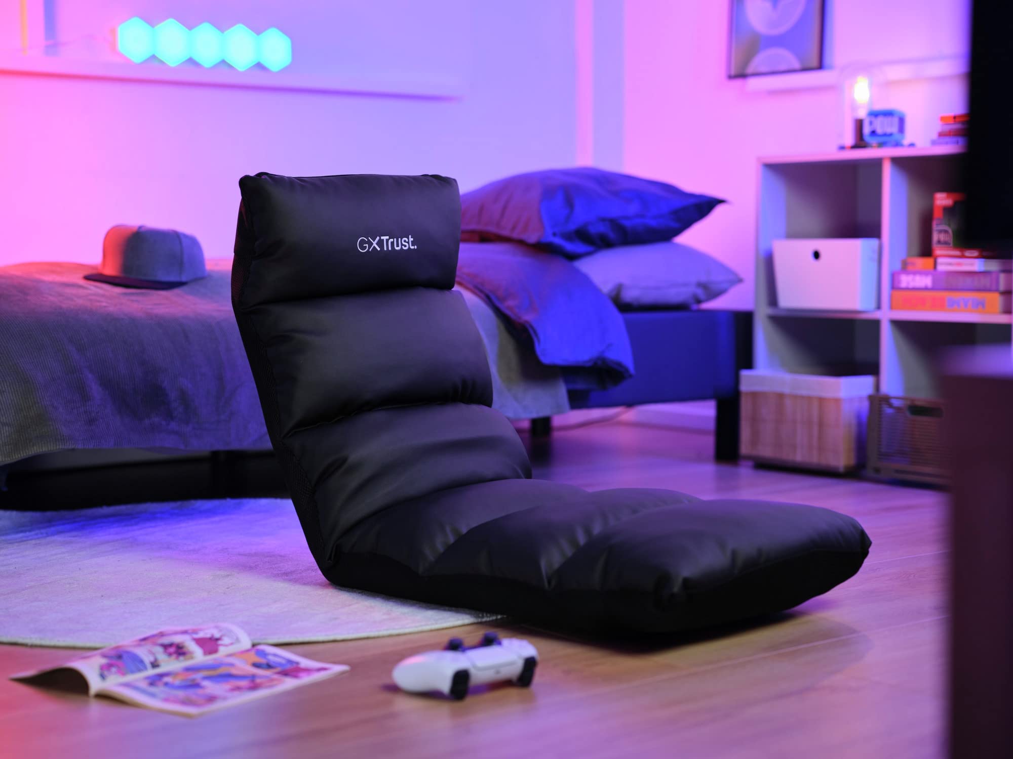 trust-gaming-gxt-718-rayzee-chaise-gaming-au-sol-pliable-coussin-de-sol-pour-con image 2