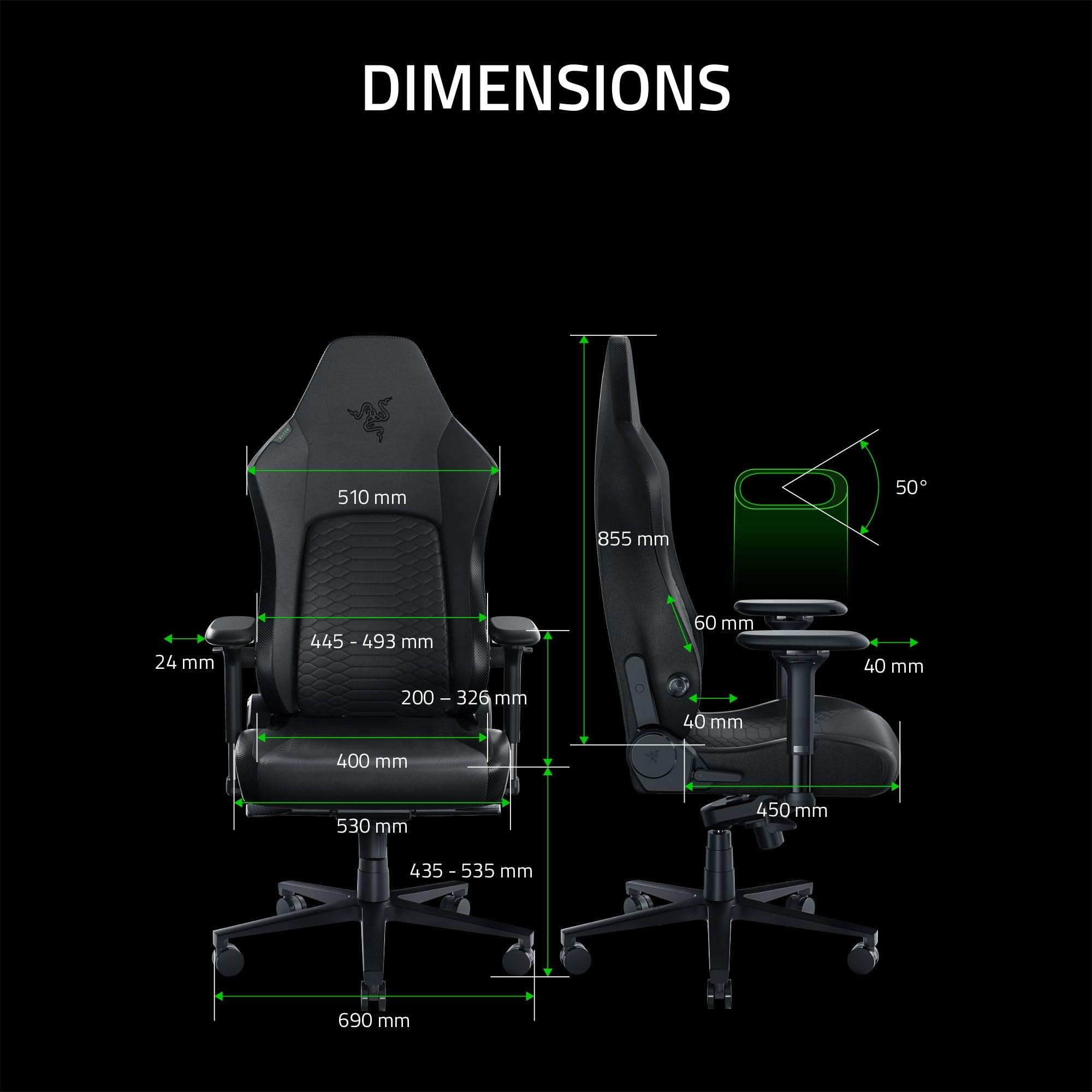 razer-iskur-v2-chaise-de-jeu-ergonomique-avec-support-lombaire-adaptatif-cuir-sy image 2