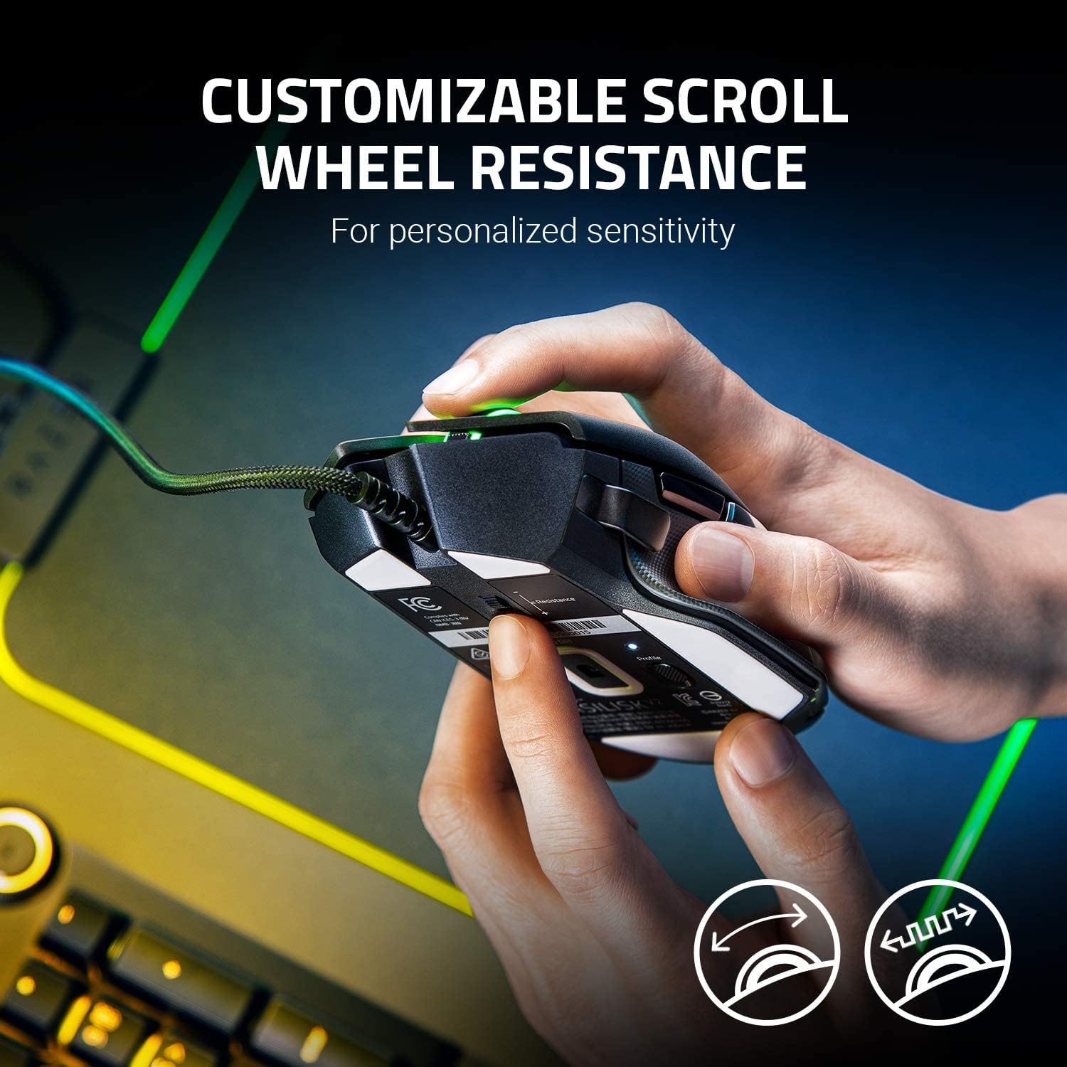 razer-basilisk-v2-souris-gaming-fps-filaire-capteur-focus-20k-dpi-11-boutons-pro image 5
