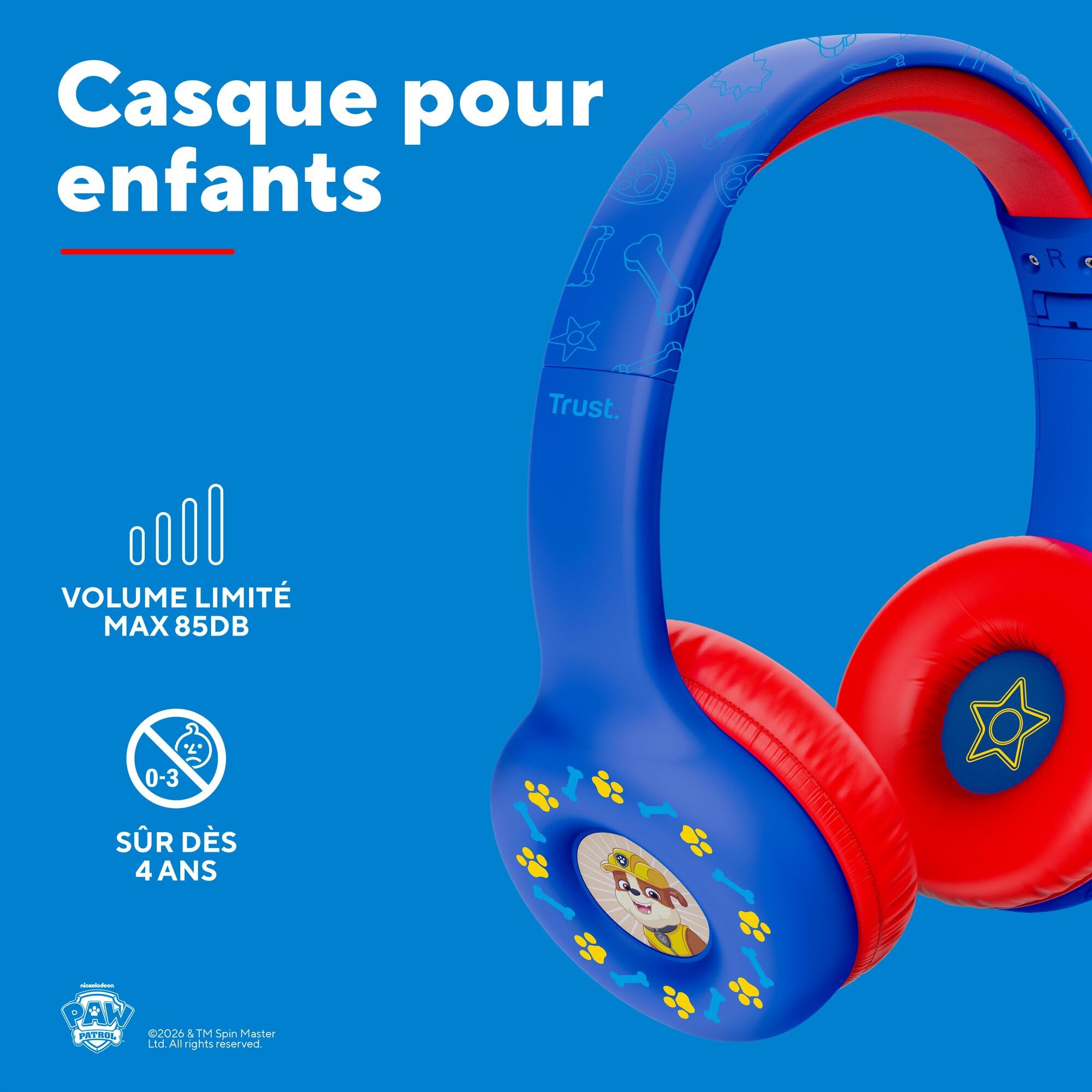 trust-pat-patrouille-casque-bluetooth-sans-fil-pour-enfant-4-10-ans-bleu-limiteu image 5