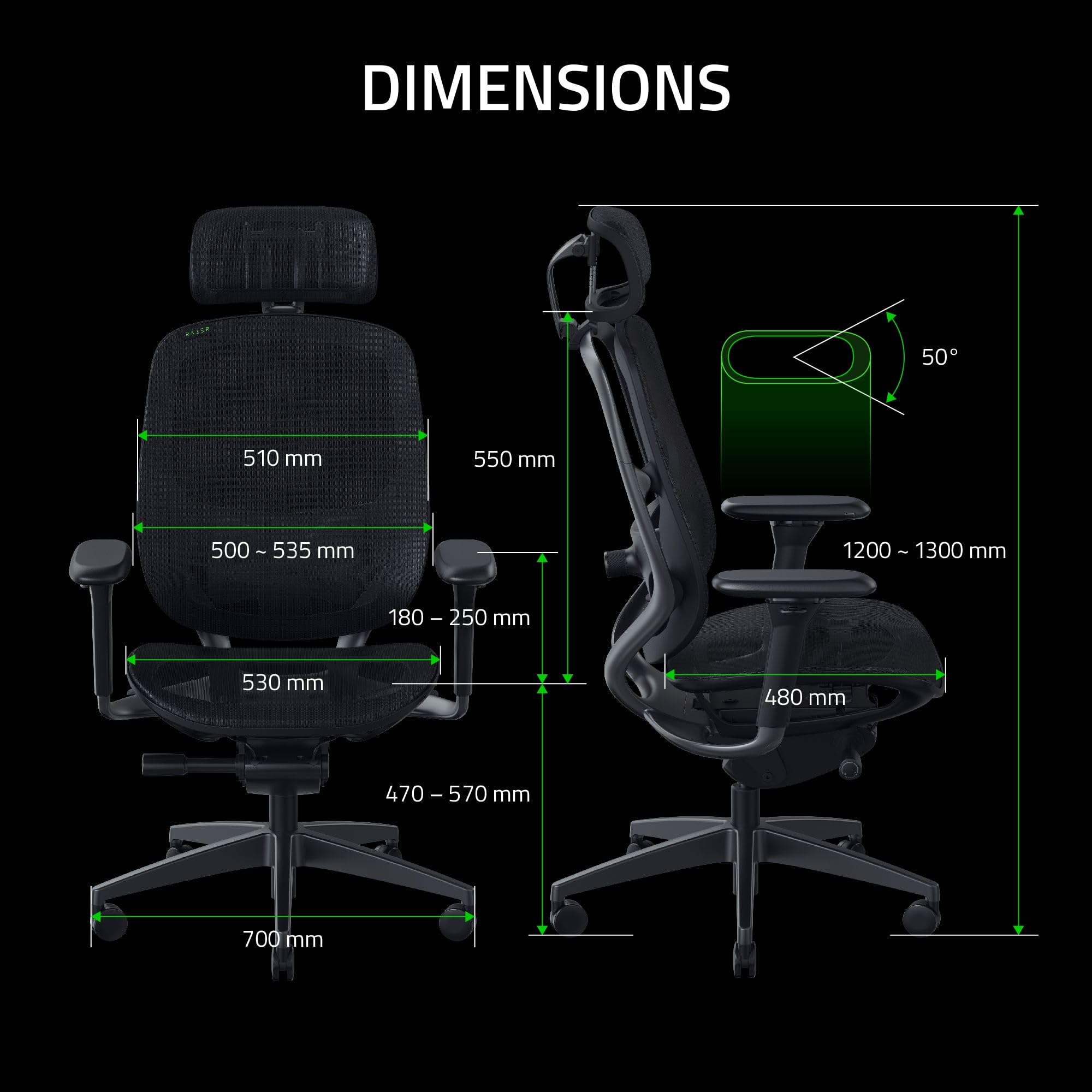 razer-fujin-pro-chaise-gaming-en-maille-respirante-avec-synchro-tilt-support-lom image 3