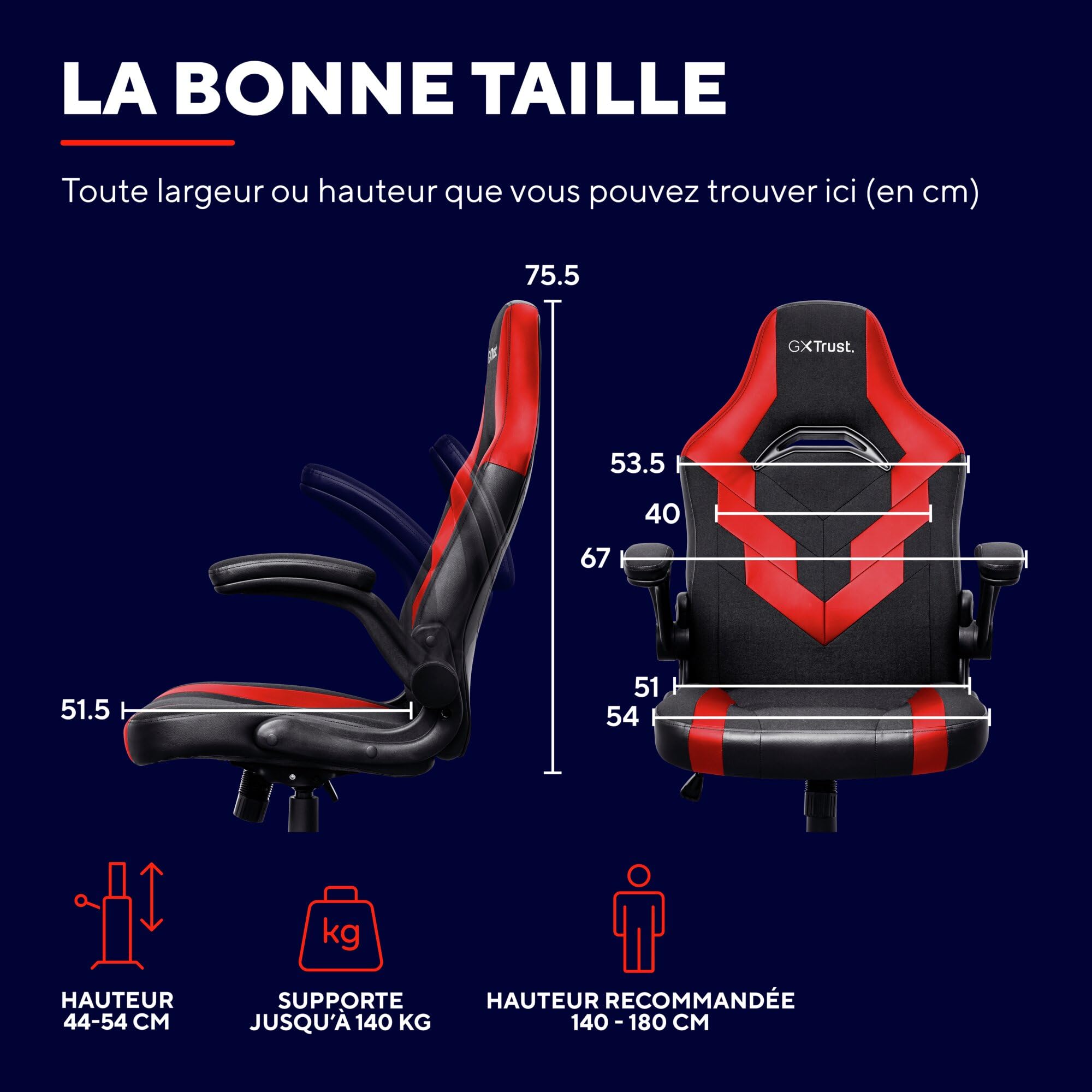 trust-gxt-yezz-chaise-gaming-r-glable-avec-accoudoirs-rembourr-s-repliables-tiss image 3