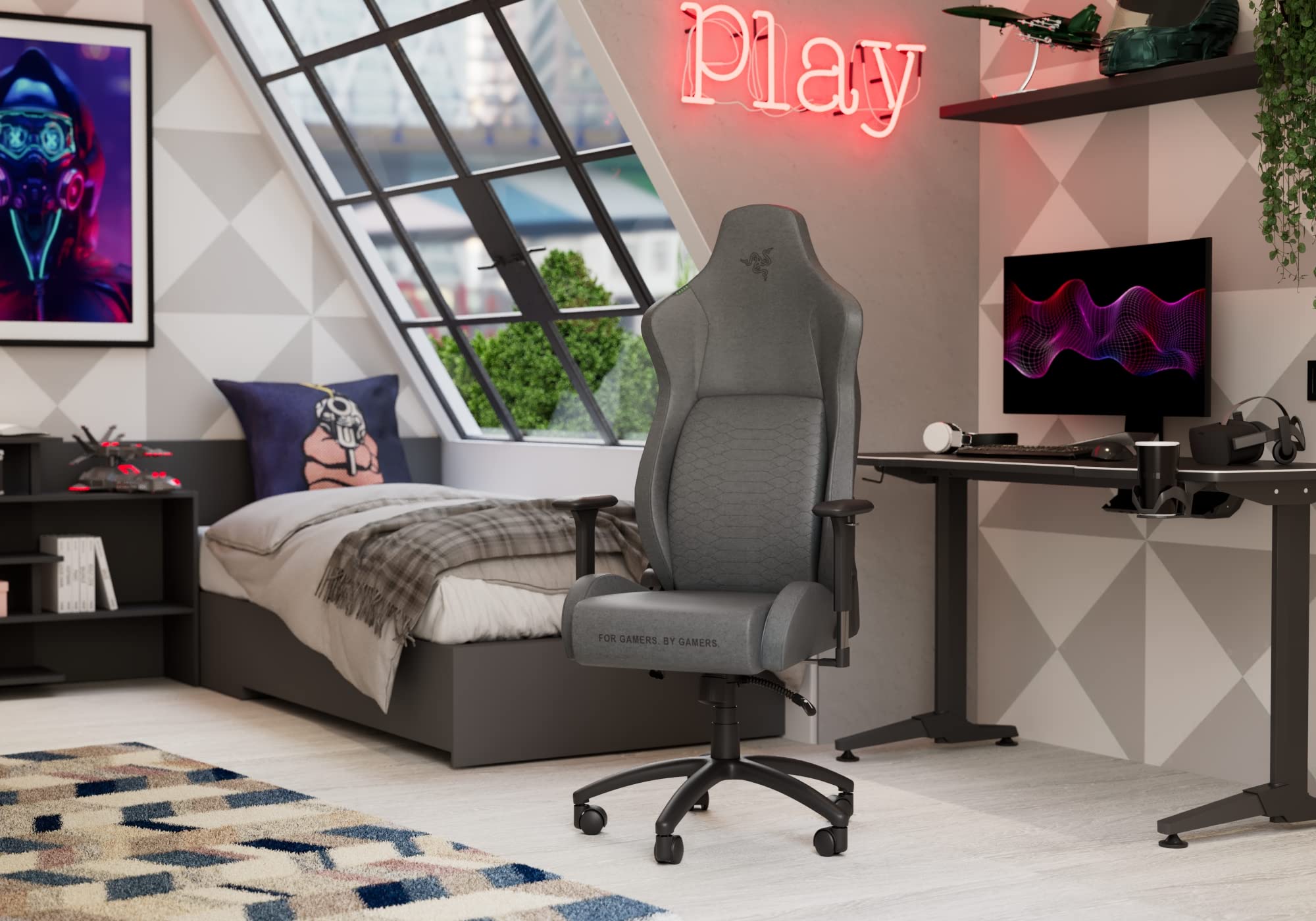 razer-iskur-xl-fabric-chaise-de-jeu-ergonomique-avec-soutien-lombaire-int-gr-aju image 2