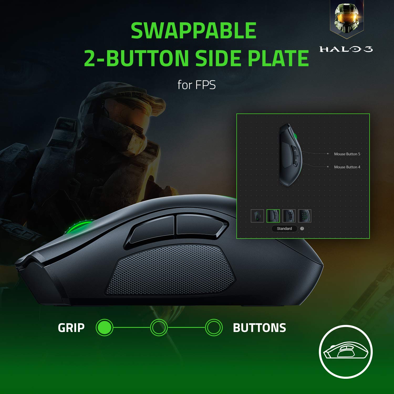 razer-naga-pro-souris-gaming-sans-fil-modulaire-panneaux-lat-raux-interchangeabl image 5