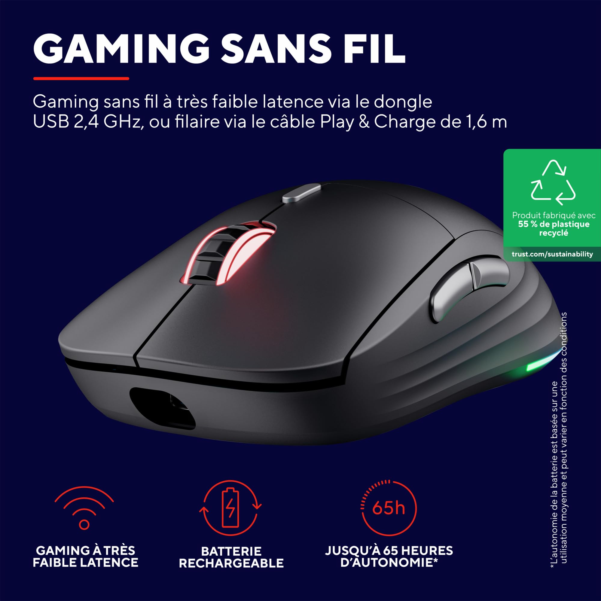 trust-gxt-redex-ii-souris-gamer-sans-fil-2-4-ghz-rechargeable-10-000-dpi-6-bouto image 2