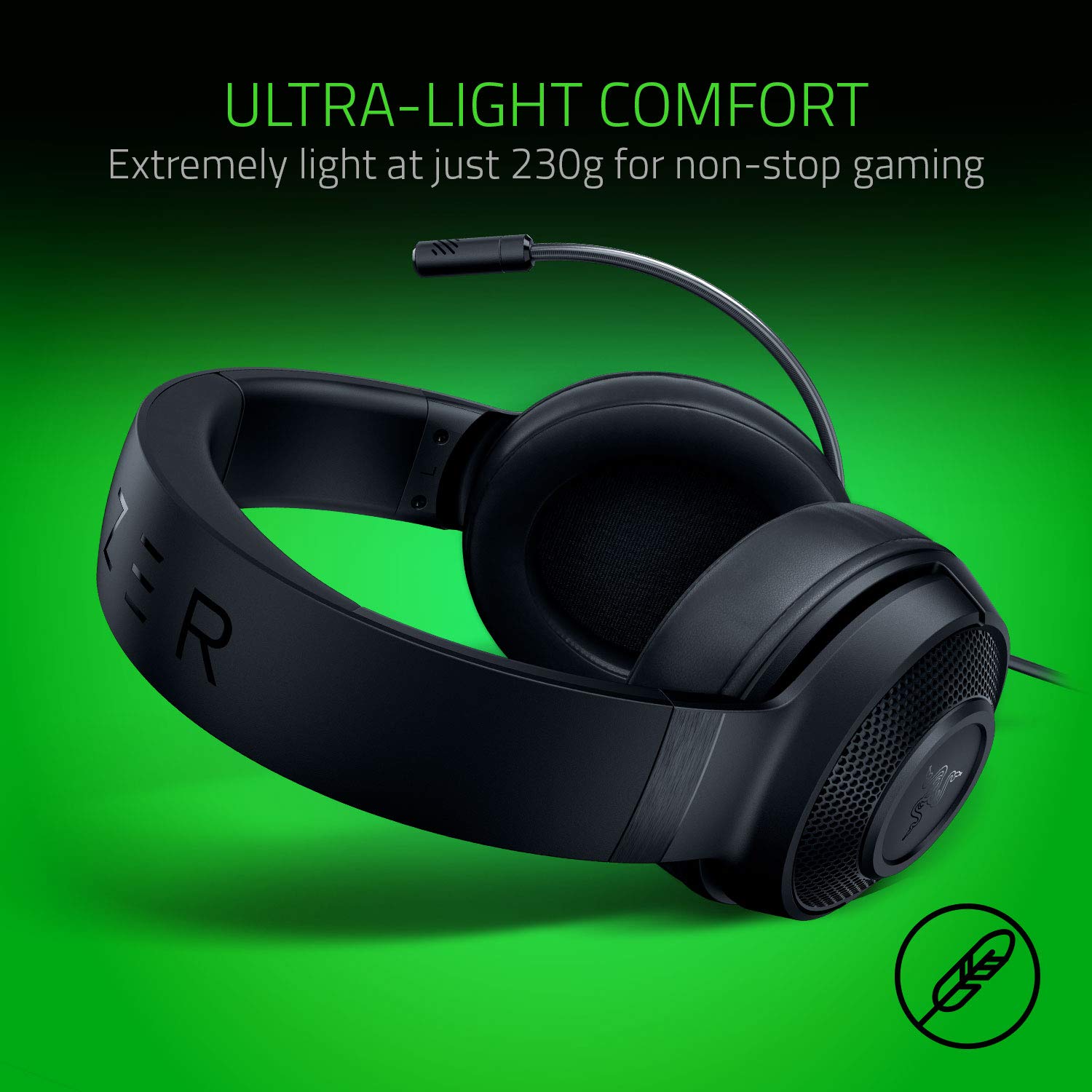 razer-kraken-x-lite-casque-gaming-filaire-circum-auriculaire-l-ger-noir-w1282627 image 3