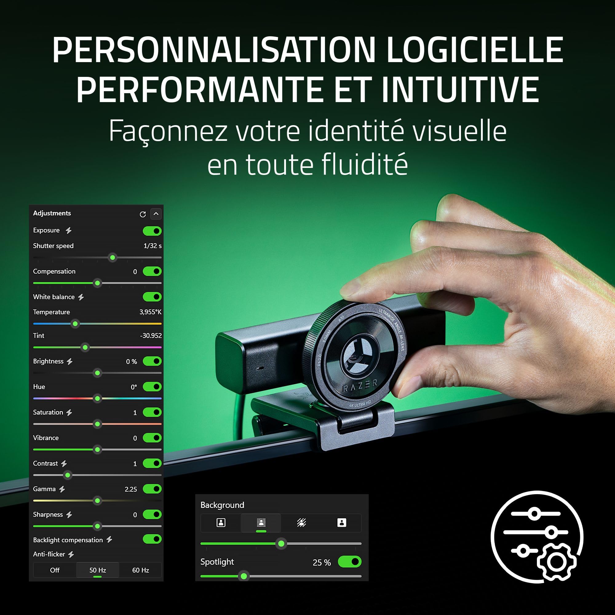 razer-kiyo-v2-webcam-4k-30-fps-avec-cadrage-automatique-ia-hdr-capteur-sony-star image 6