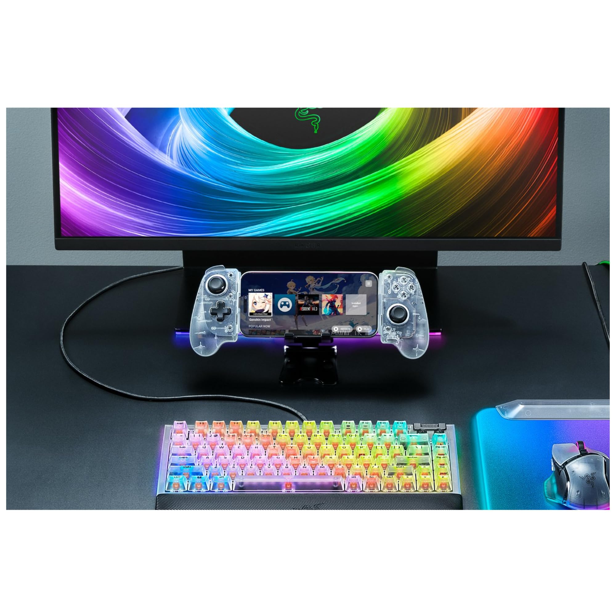 razer-kishi-v3-manette-mobile-pleine-taille-phantom-white-pour-iphone-et-android image 2