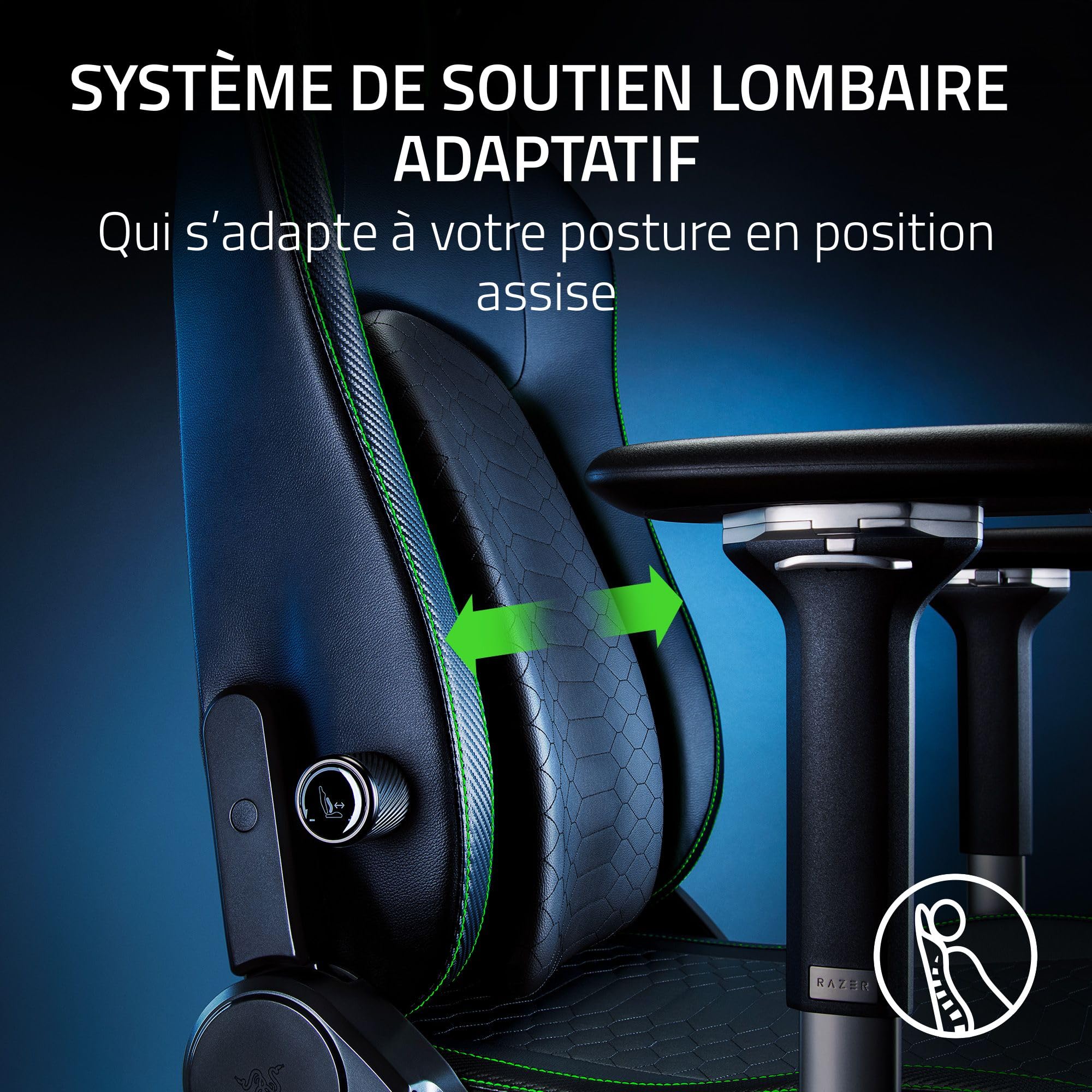 razer-iskur-v2-chaise-de-jeu-ergonomique-avec-support-lombaire-adaptatif-cuir-sy image 3