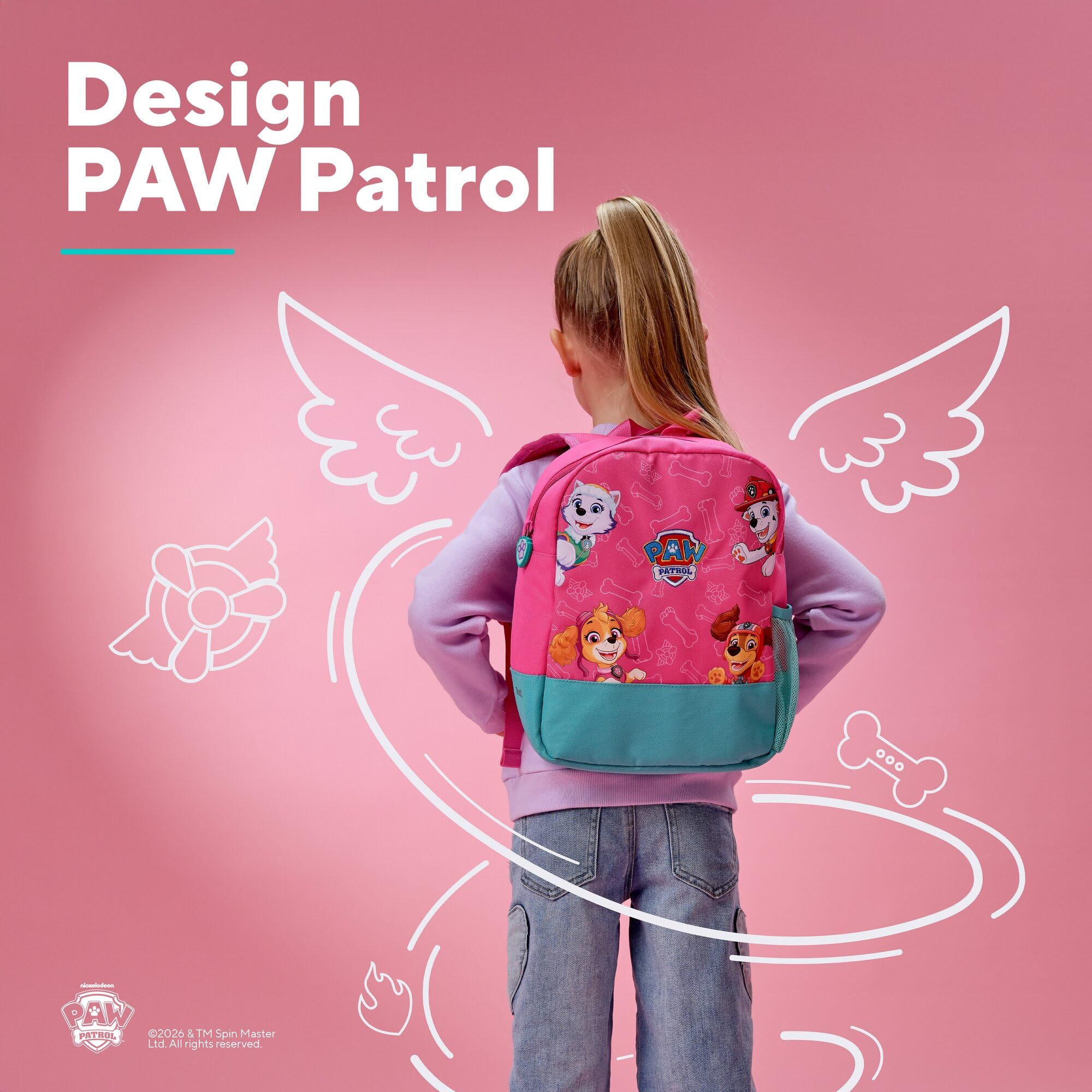 trust-vymo-sac-dos-enfant-pat-patrouille-paw-patrol-rose-compartiment-tablette-r image 3