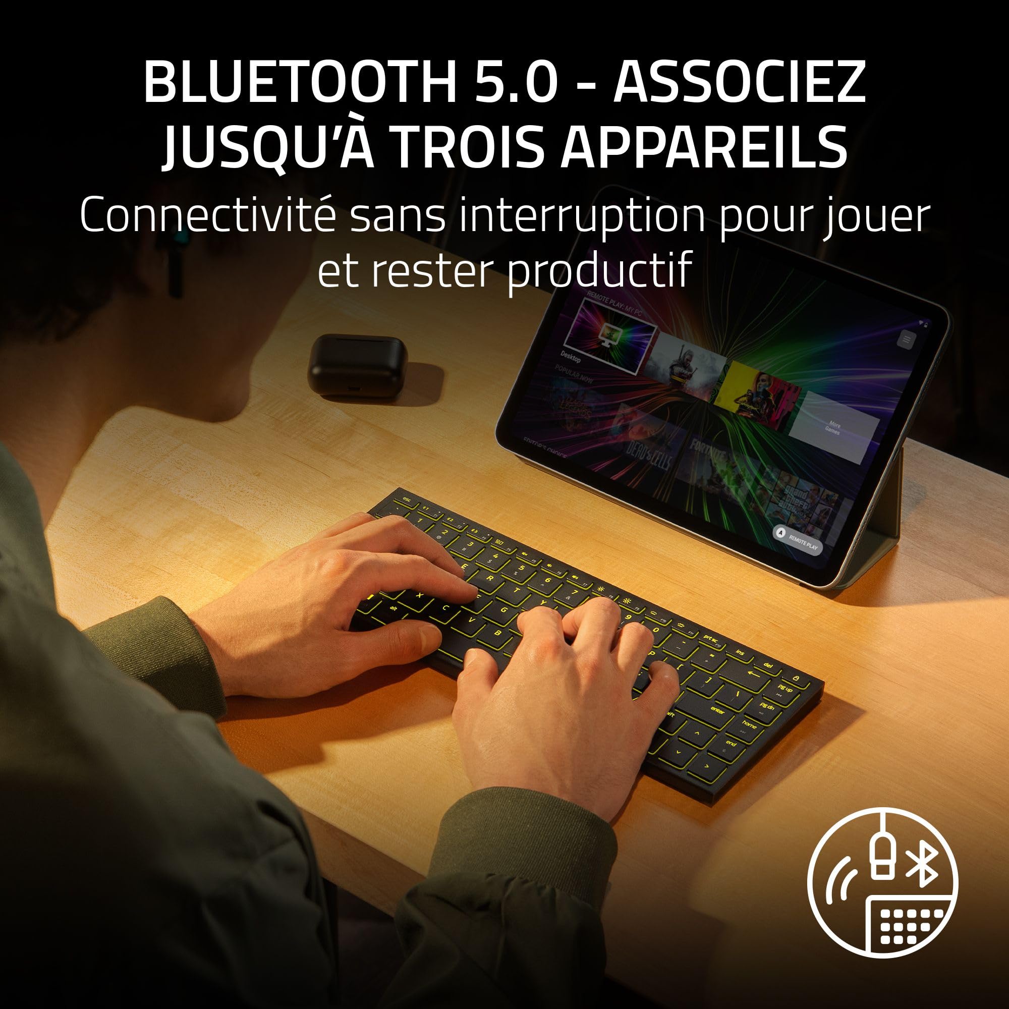 razer-joro-clavier-portable-sans-fil-r-tro-clair-bluetooth-5-0-jusqu-3-appareils image 8