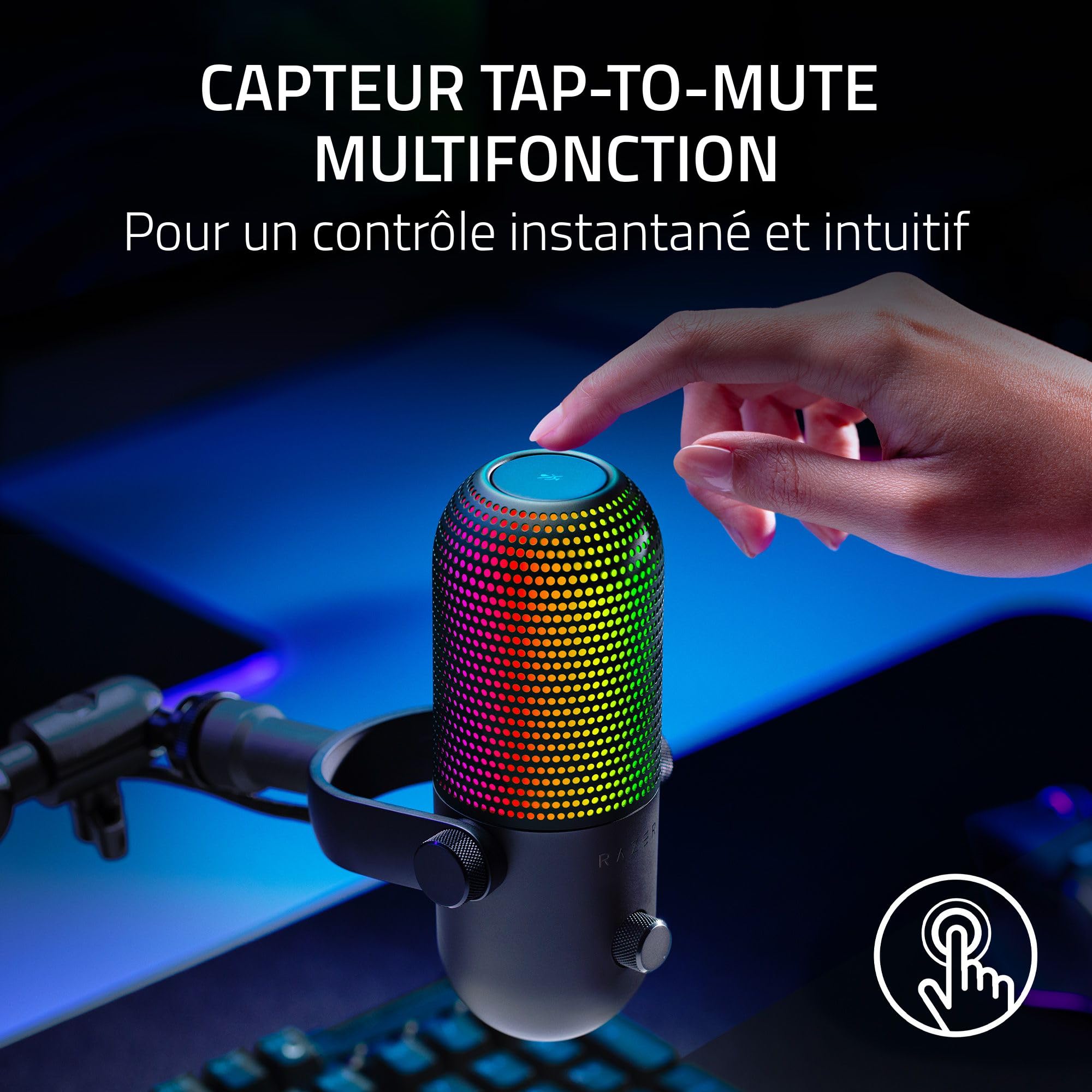 razer-seiren-v3-chroma-microphone-usb-rgb-clairage-chroma-r-actif-au-stream-capt image 3
