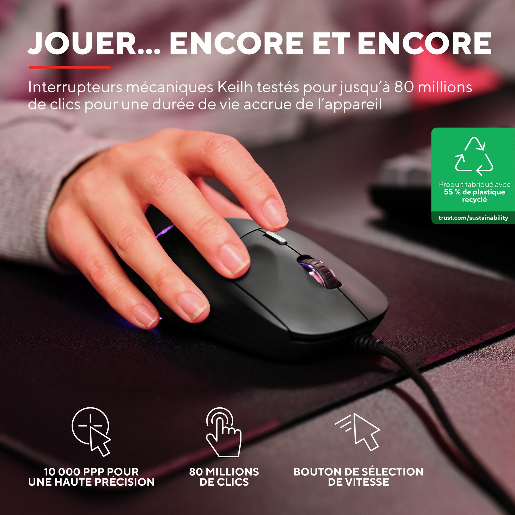 trust-gxt-redex-ii-souris-gaming-filaire-l-g-re-82-g-capteur-10000-dpi-6-boutons image 2
