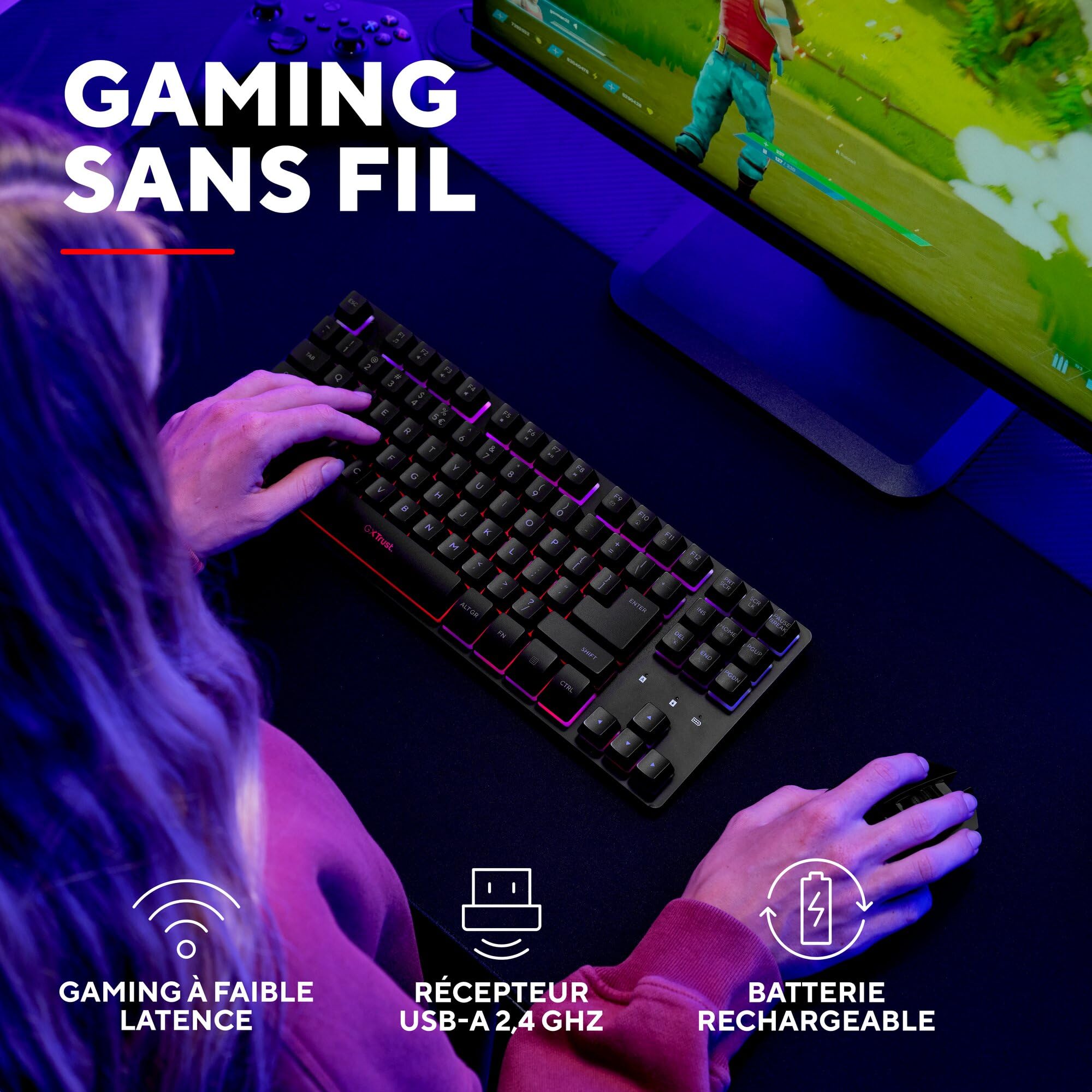 trust-gxt-dothix-clavier-gaming-sans-fil-tkl-80-azerty-rechargeable-2-4-ghz-avec image 3
