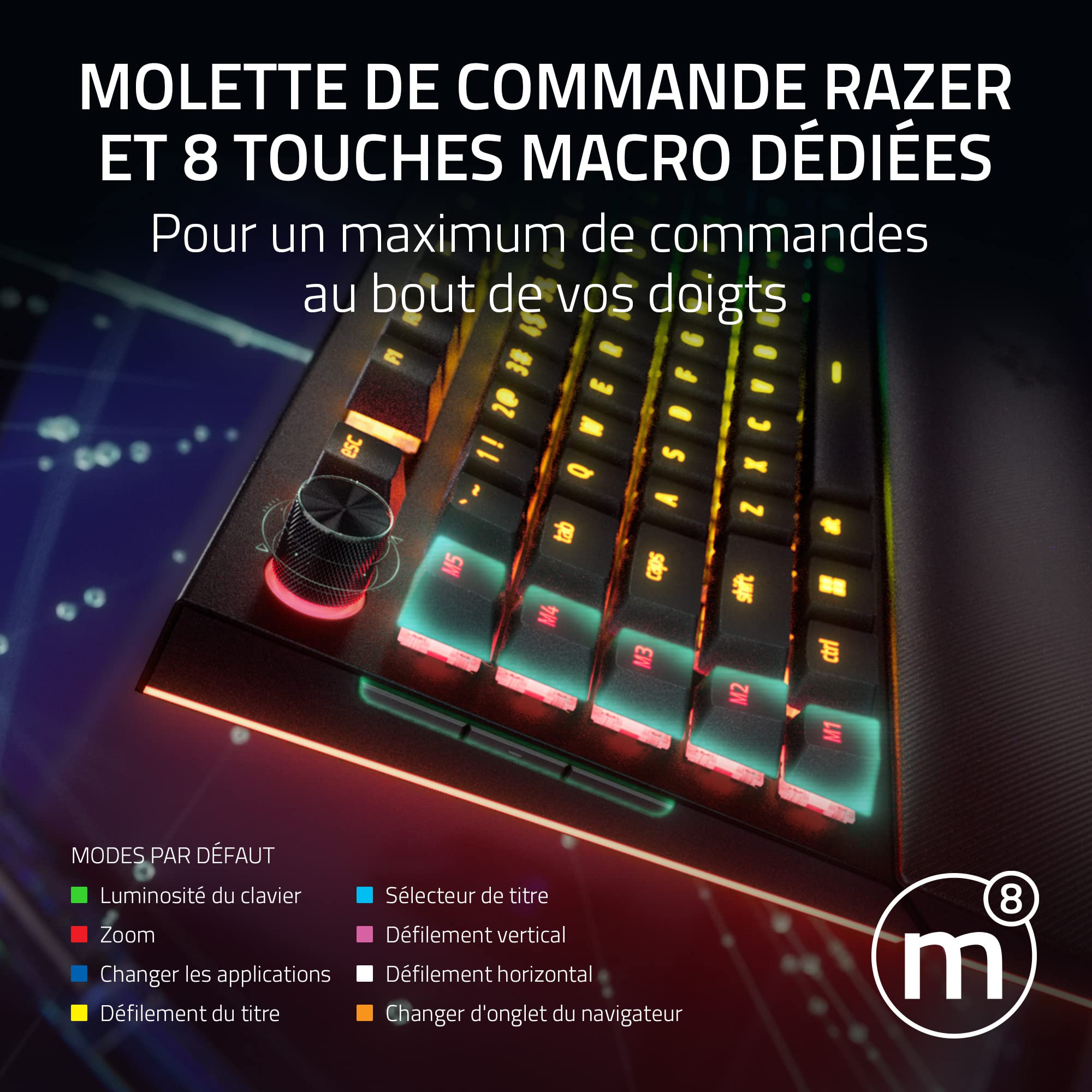 razer-blackwidow-v4-pro-switches-jaune-clavier-gamer-m-canique-azerty-avec-snap- image 4