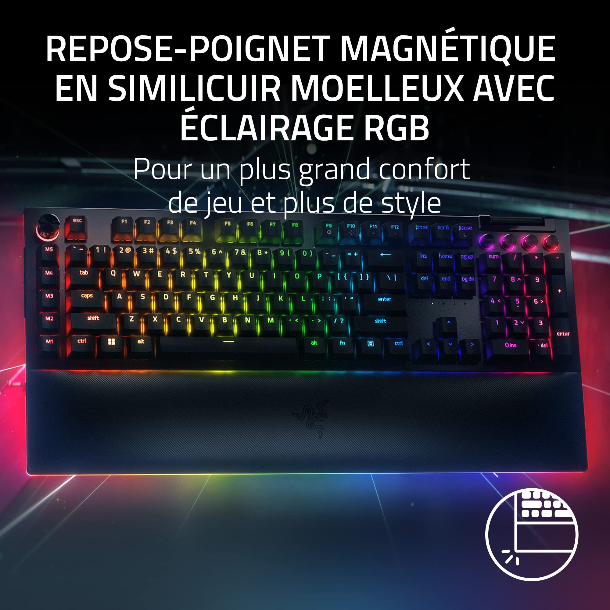 razer-blackwidow-v4-pro-switches-jaune-clavier-gamer-m-canique-azerty-avec-snap- image 5