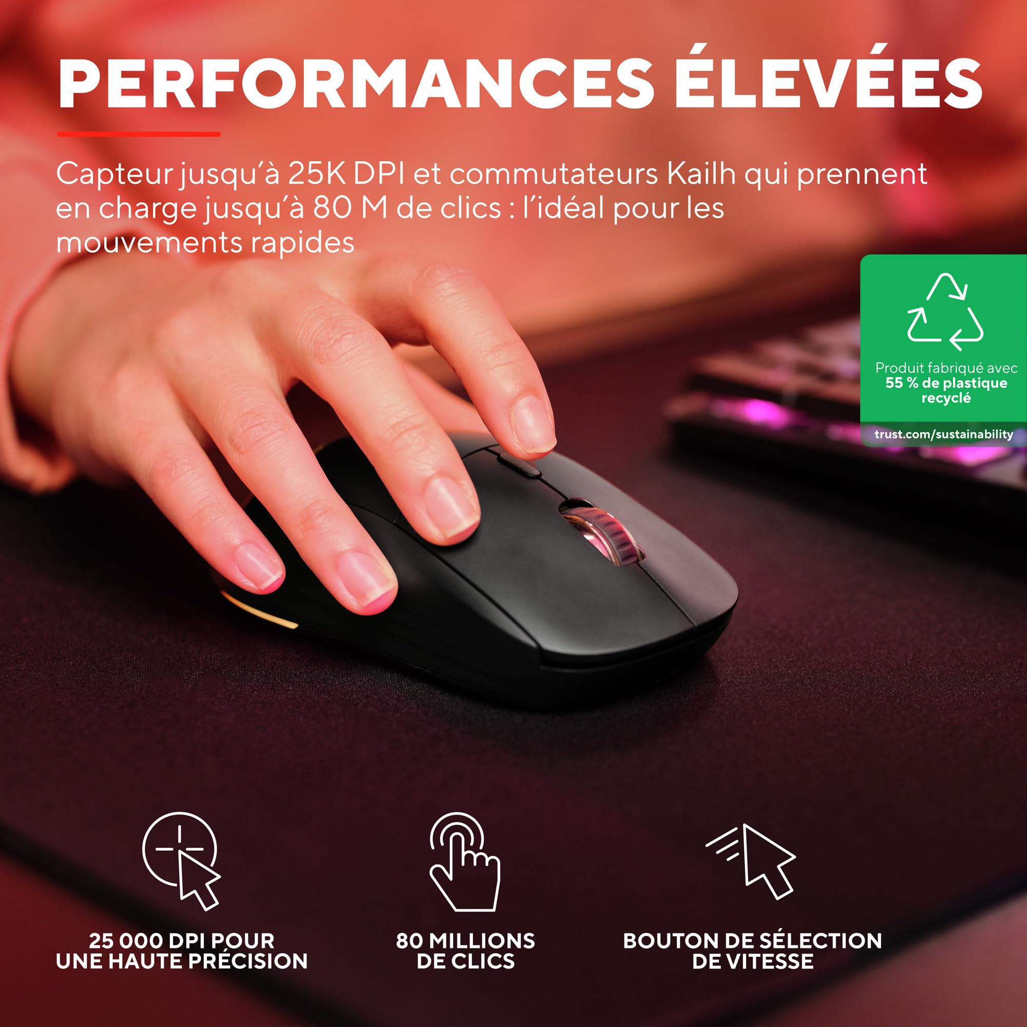 trust-gxt-928w-redex-souris-gaming-sans-fil-2-4-ghz-rechargeable-noire-capteur-2 image 2