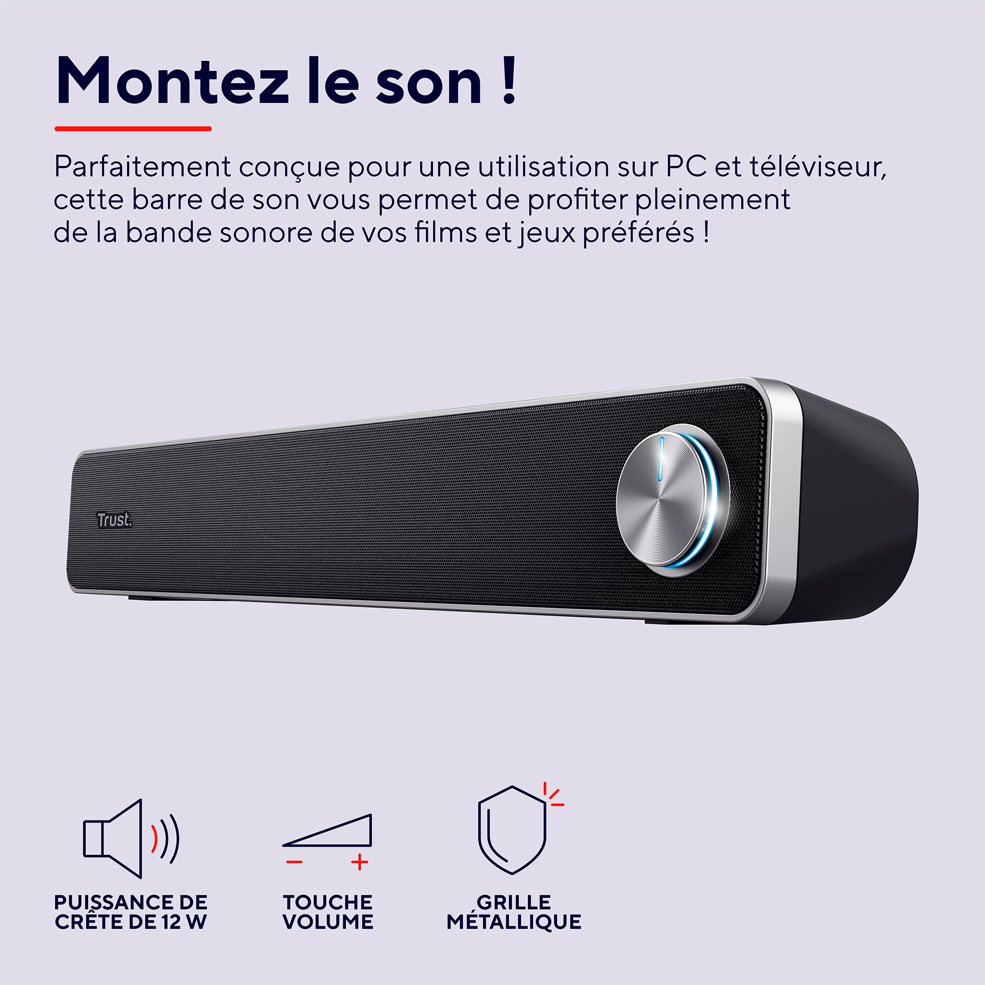 trust-arys-barre-de-son-pc-12w-usb-avec-jack-3-5-mm-42-cm-grille-en-m-tal-molett image 2